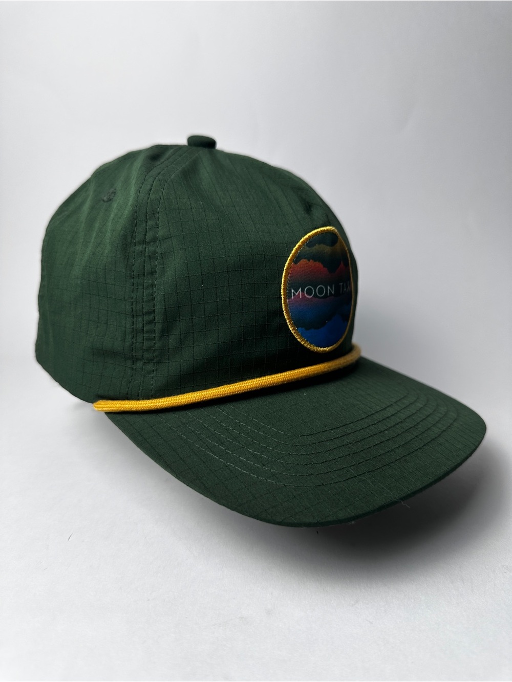 Rainbox Green Nylon Rope Hat Moon Graphic Patch Adjustable Snapback Cap